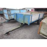 3T single axle tipping trailer.