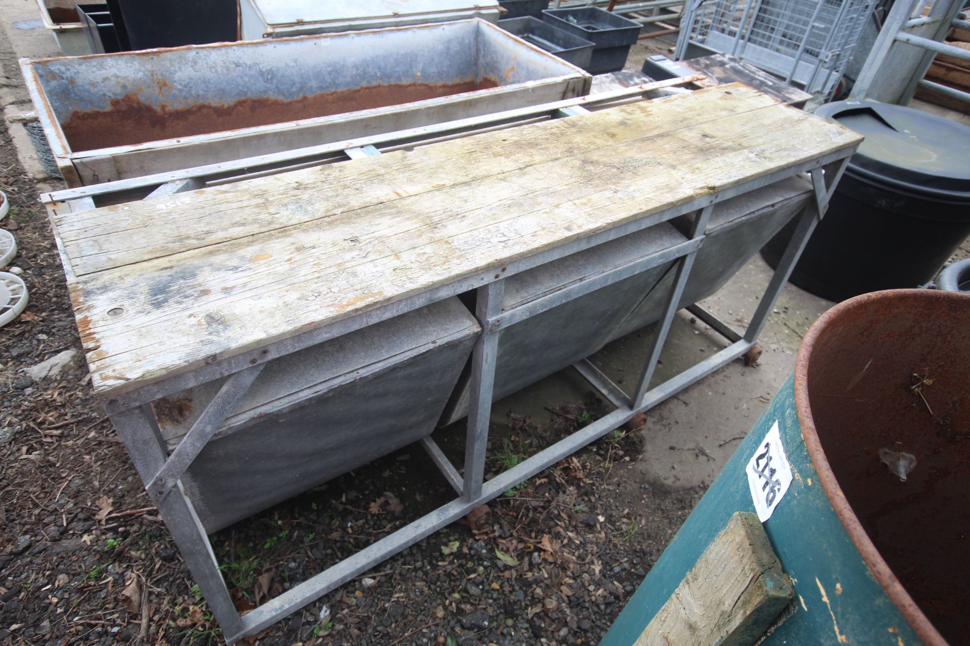 Three section galvanised feed bin. - Image 2 of 3