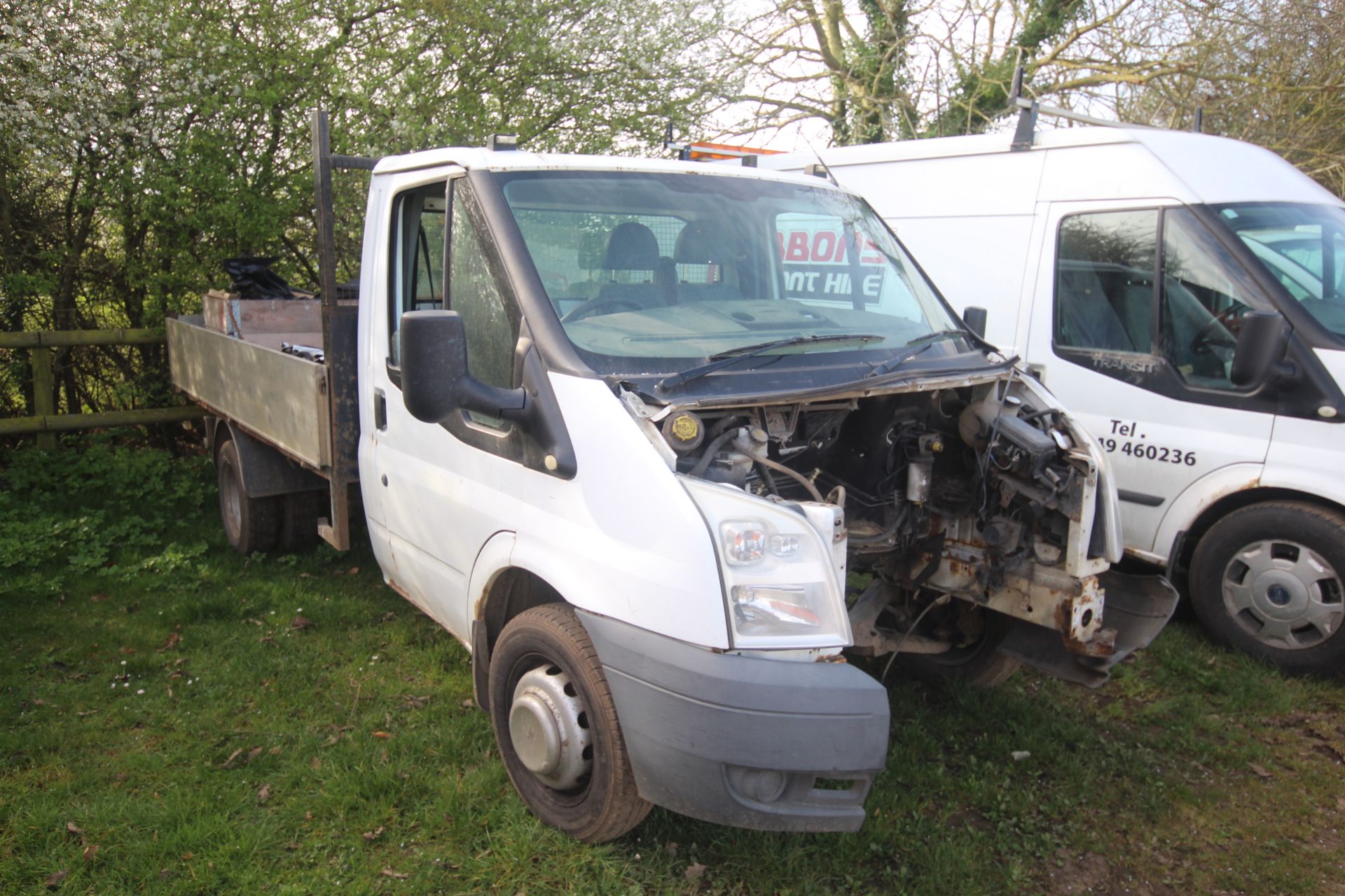 Ford Transit 350 2.4L diesel manual drop side tipper. Registration AD60 YML. Date of first