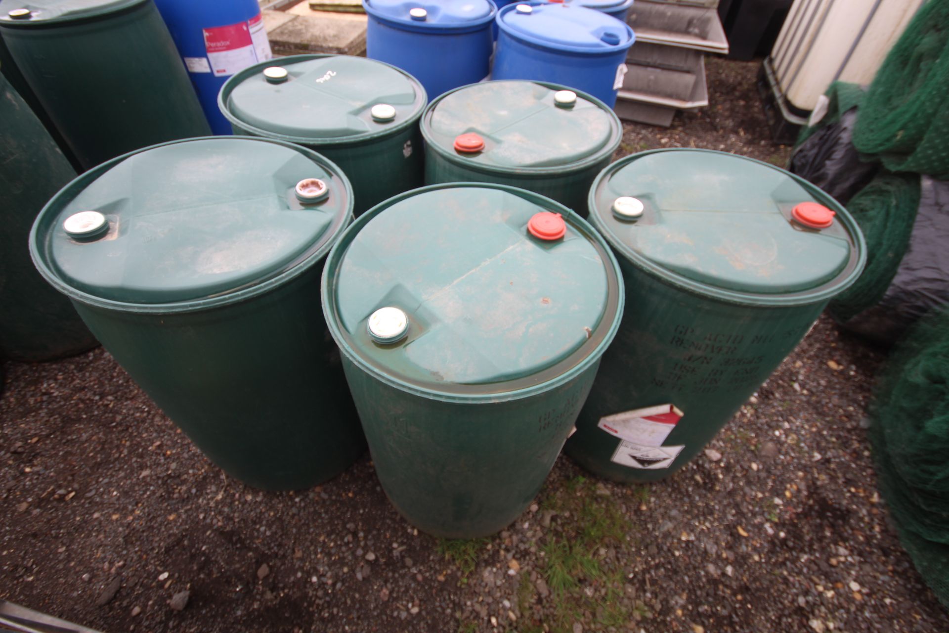 5x 200L plastic drums. V - Image 2 of 2