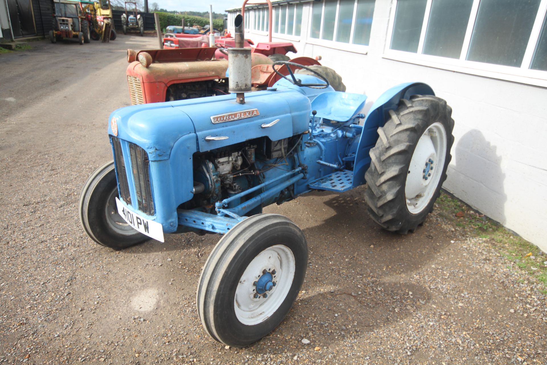 Fordson Dexta 2WD tractor. Registration 4101 PW. Date of first registration 02/02/1962. Key, V5