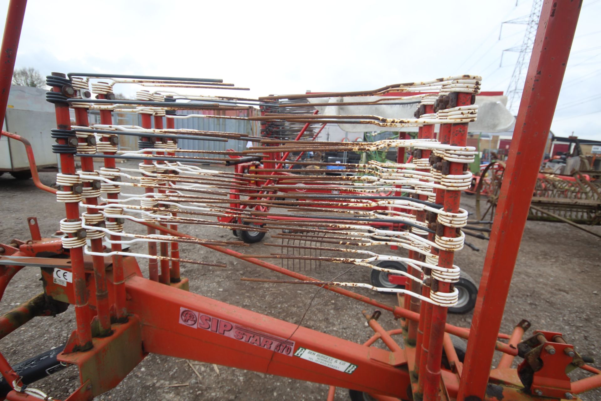 SIP Star 4.7m single rotor hay rake. Manual held. V - Image 12 of 15