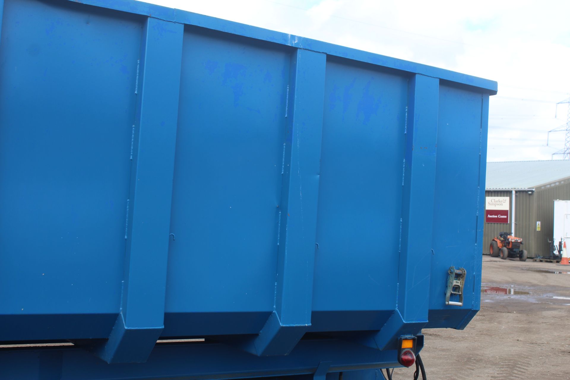 AS Marston 12T twin axle tipping trailer. With super single wheels and tyres and roll over sheet. - Image 33 of 50