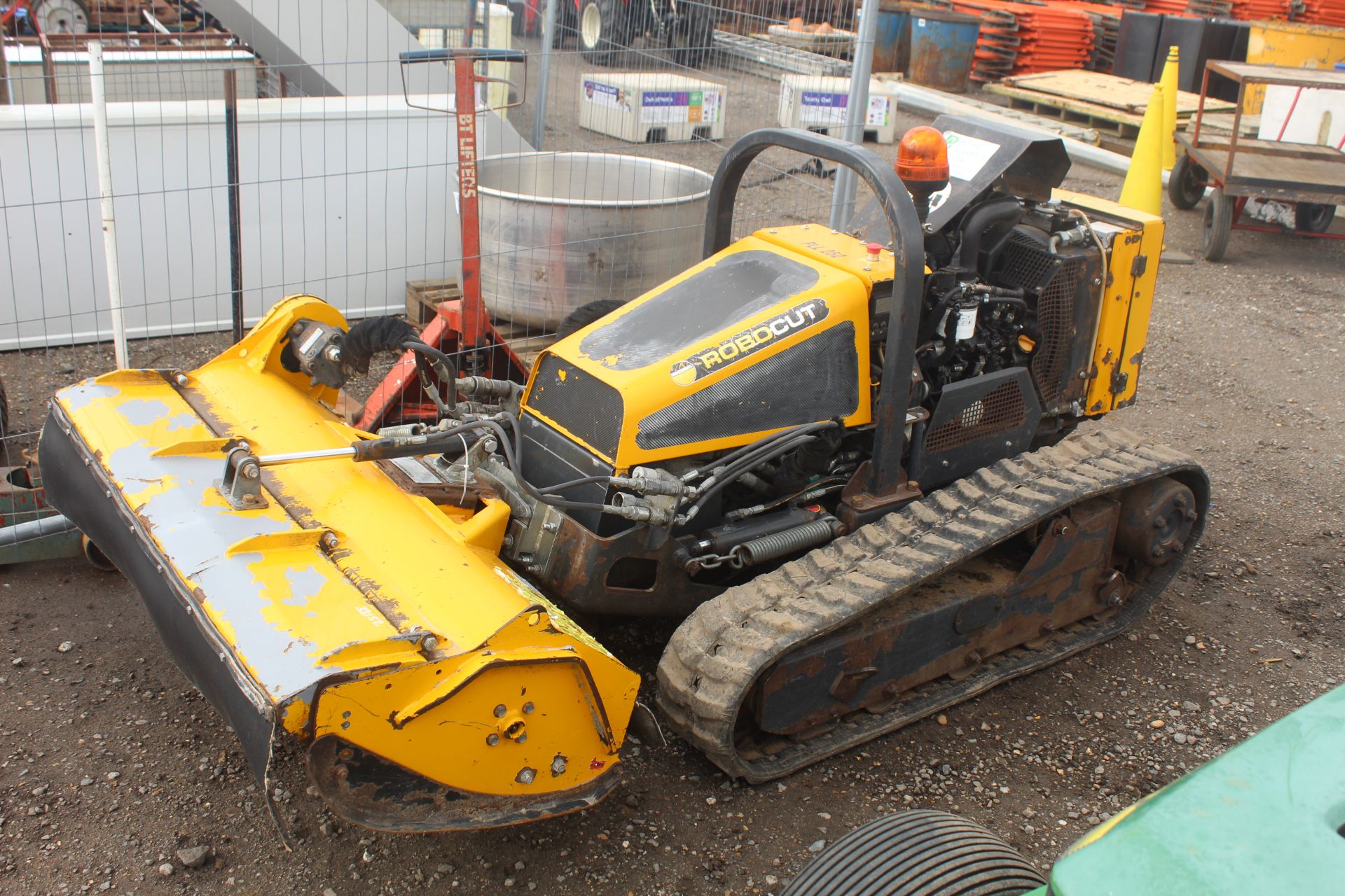 McConnel Robocut remote control rubber track flail mower. 2015. 1,285 hours. Serial number M1538518.