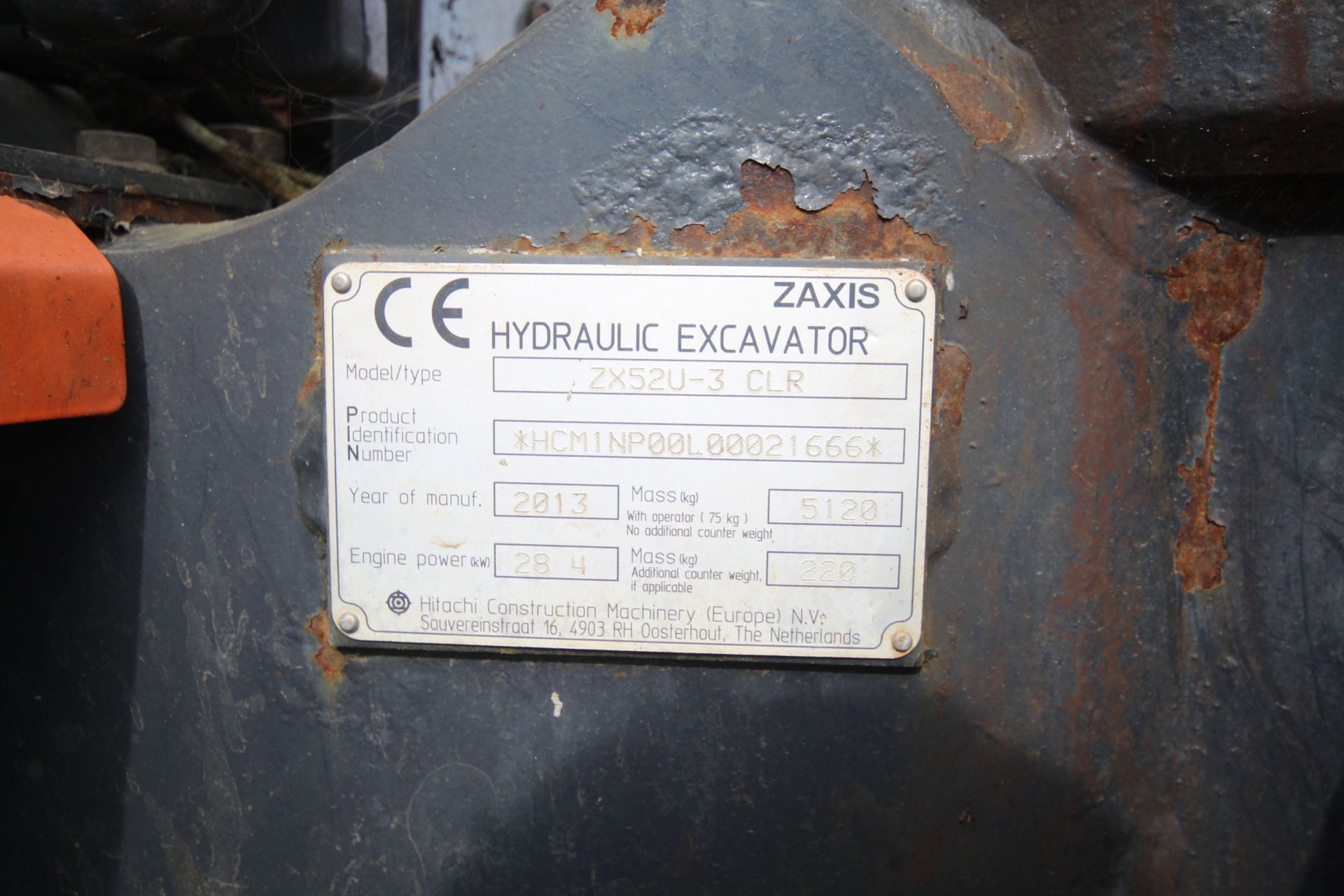 Hitachi Z-Axis 52U-3 CLR 5T rubber track excavator. 2013. 5,066 hours. Serial number HCM - Bild 71 aus 71