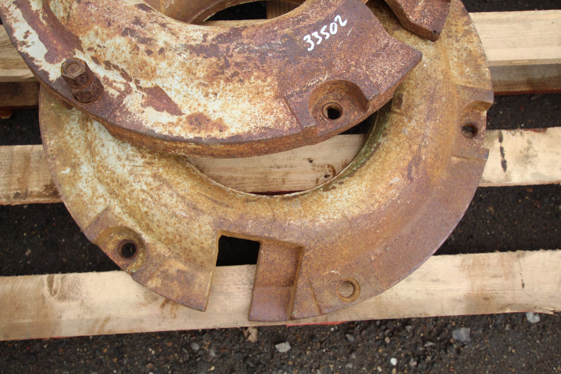 Pair of Ford 1000 series rear wheel weights. V - Image 2 of 3