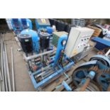 Pumpset with twin pumps, pressure vessel, control