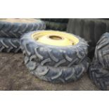 Pair of 270/95R36 row crop wheels and tyres. John Deere centres. V