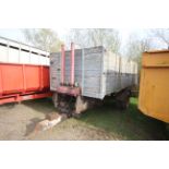 10T single axle lorry conversion wooden sided tipping trailer.