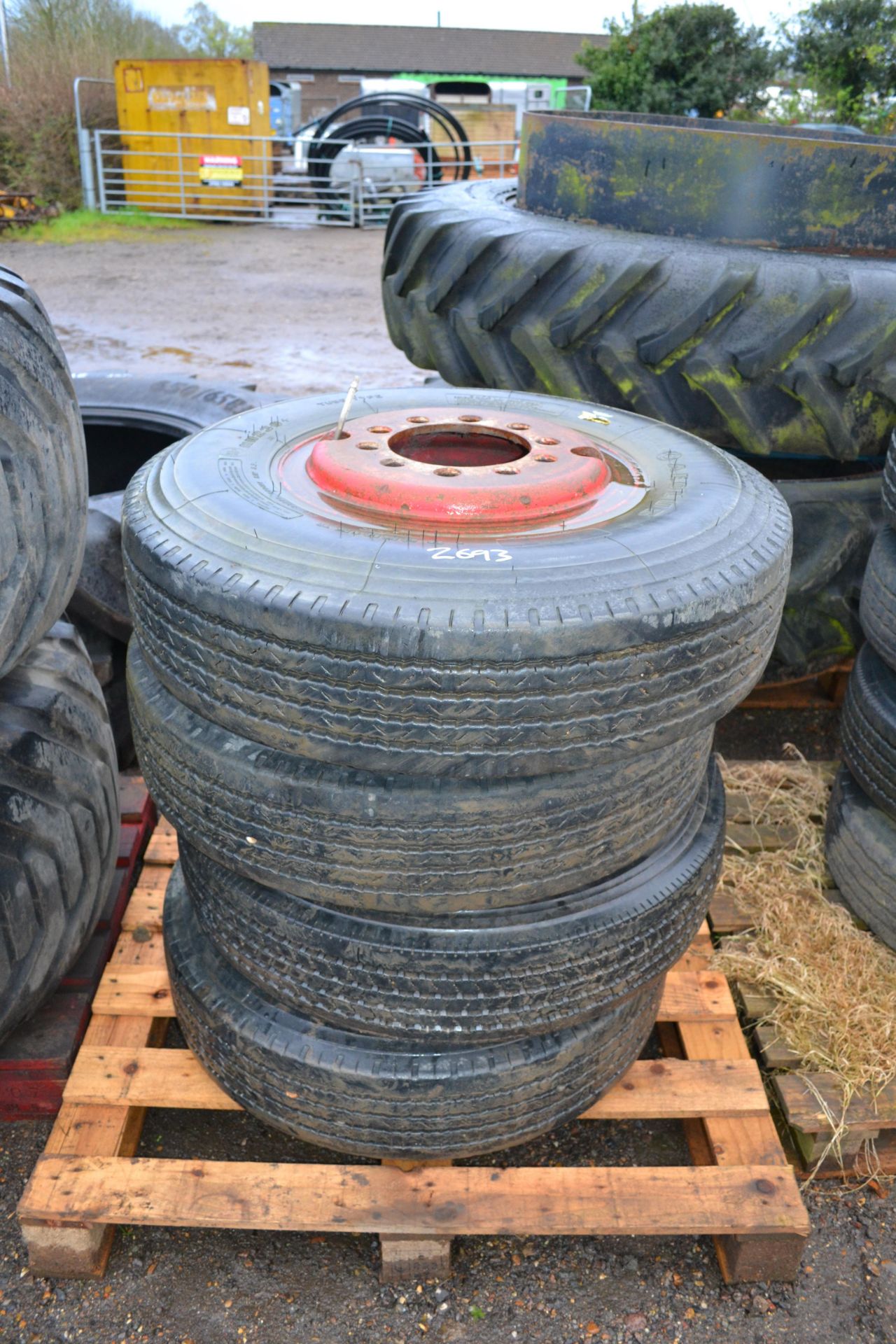 4x 8.25R15 lorry wheels and tyres. V