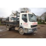 Leyland DAF FL45-150 7.5T manual 4x2 drop side tipper. Registration DX11 GHZ. Date of first