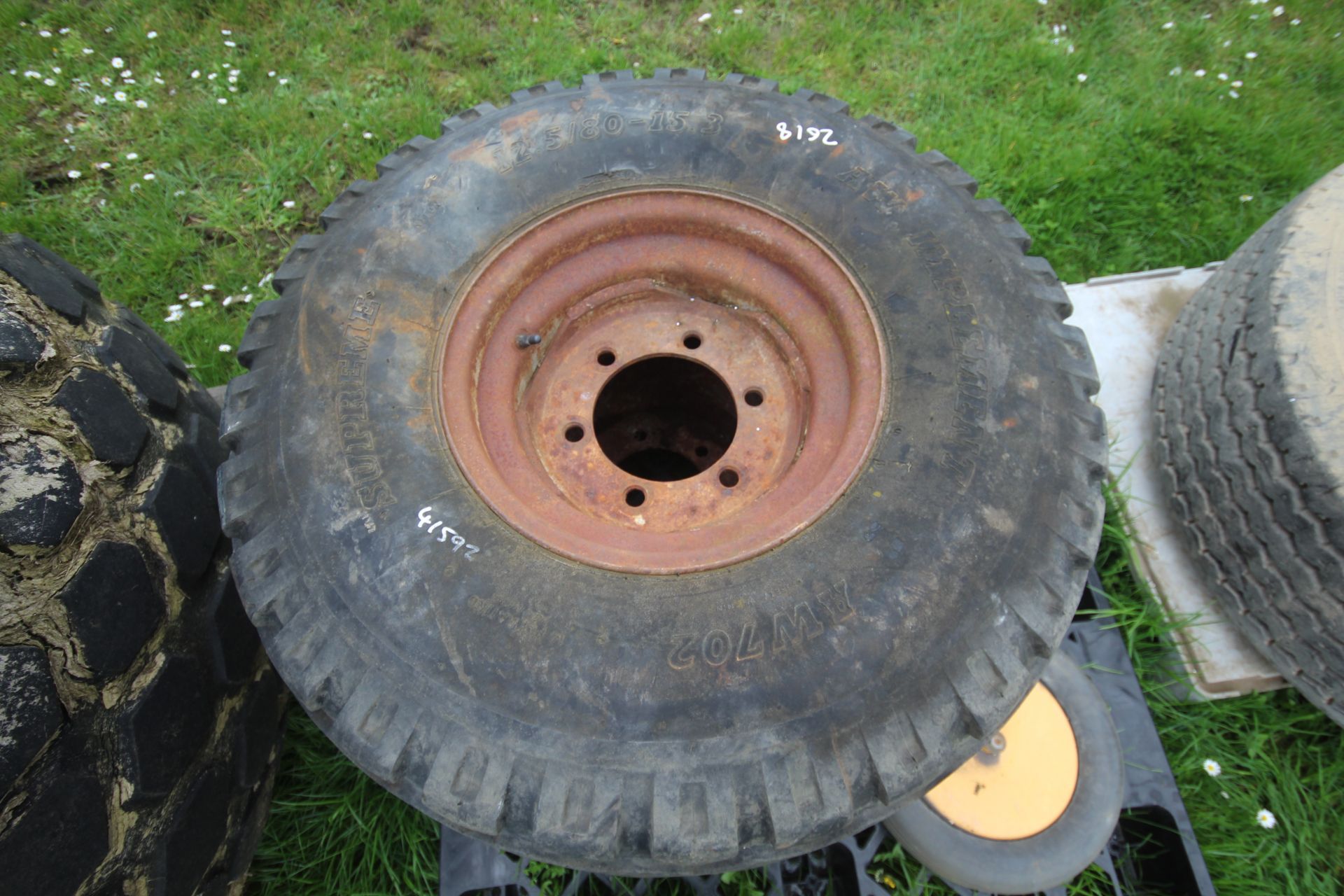 12.5/80-15.3 trailer wheel and tyre and barrow whe - Image 4 of 5