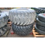 2x 550/60R22.5 trailer wheels and tyres. V
