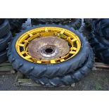 Standen row crop wheels and tyres. MF centres. For sale due to retirement. V