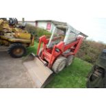 Gehl 3610 skid steer loader. With pallet tines and bucket. Key held.