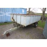 4T single axle tipping trailer.