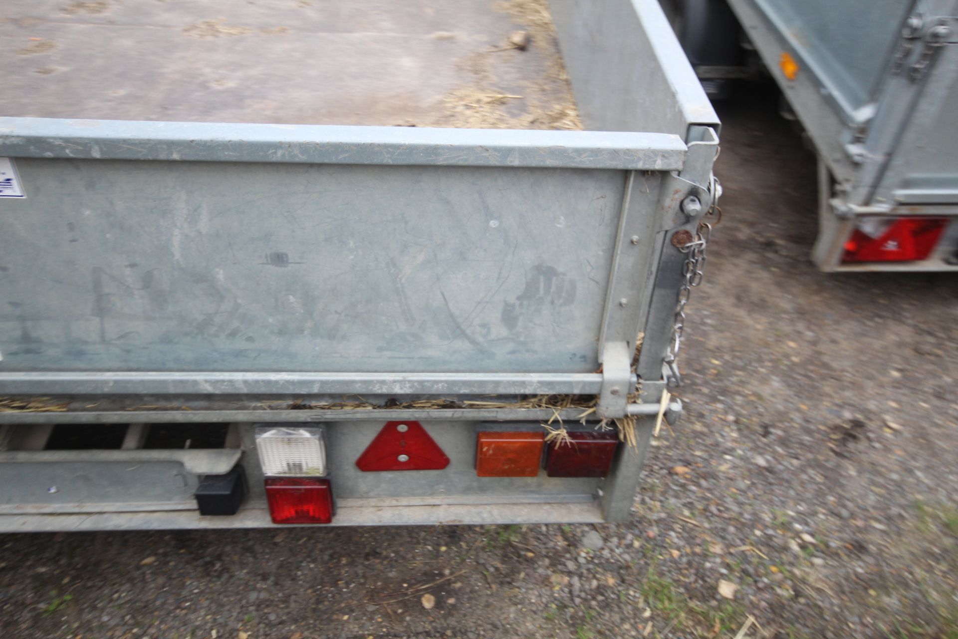 Ifor Williams 16ft twin axle flat bed trailer. With sides. V - Image 19 of 32