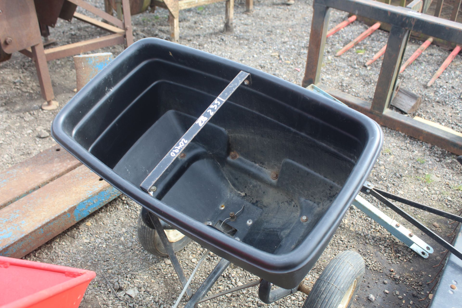 Trailed seed spreader for ride-on mower. - Image 3 of 9