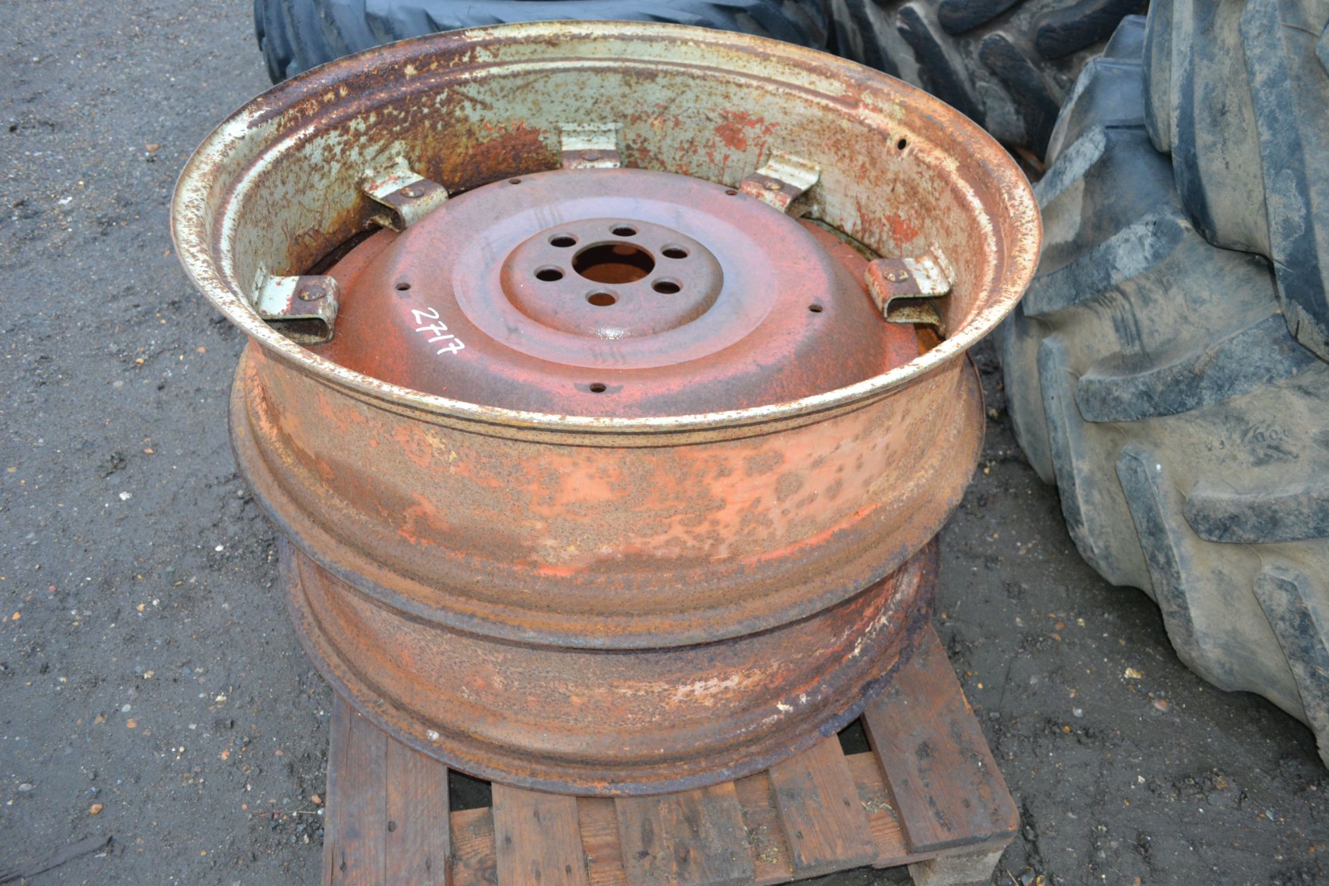 Pair of Fordson Major 36in rear rims and centres. - Image 2 of 4