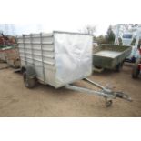 Home built single axle box trailer.