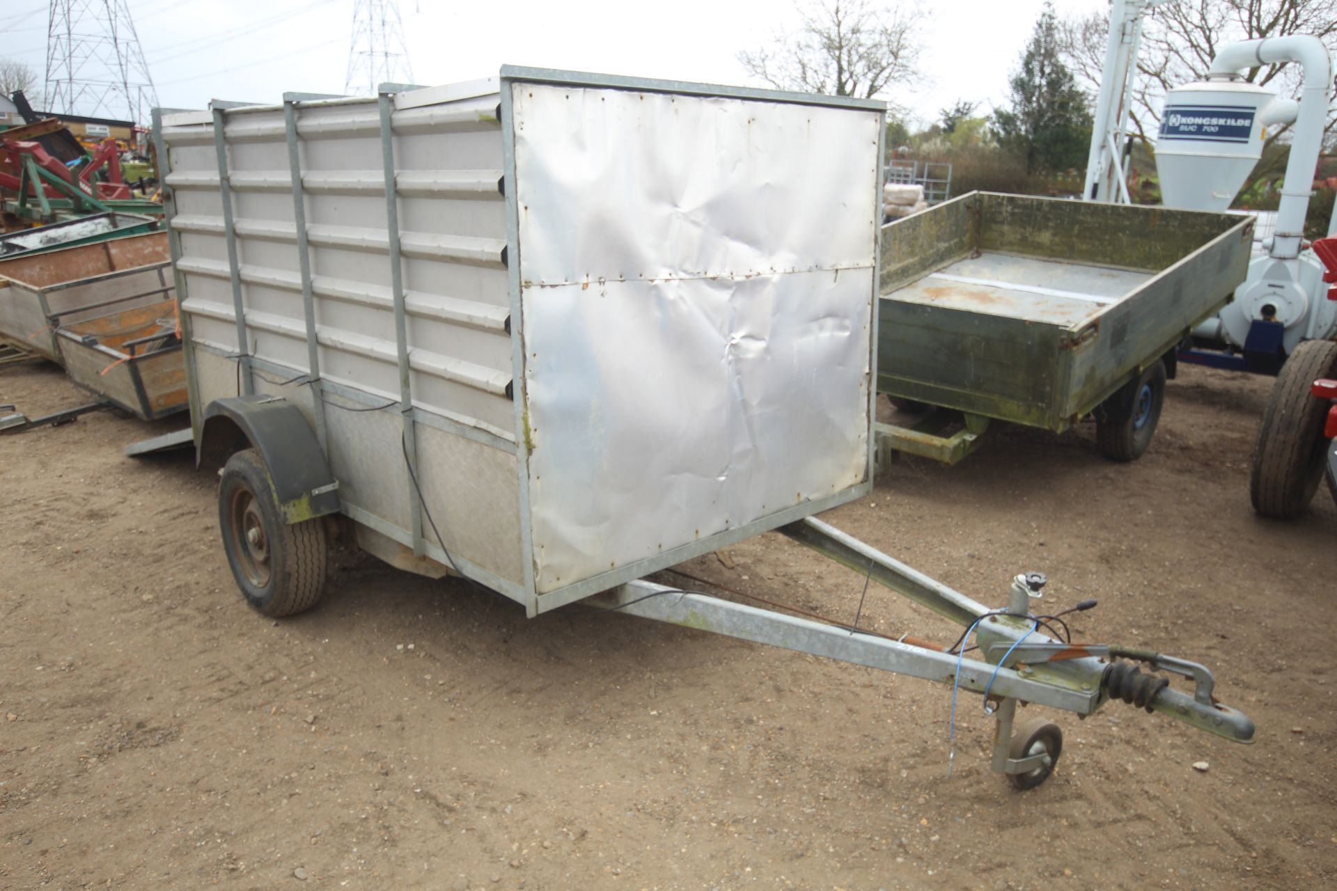 Home built single axle box trailer.