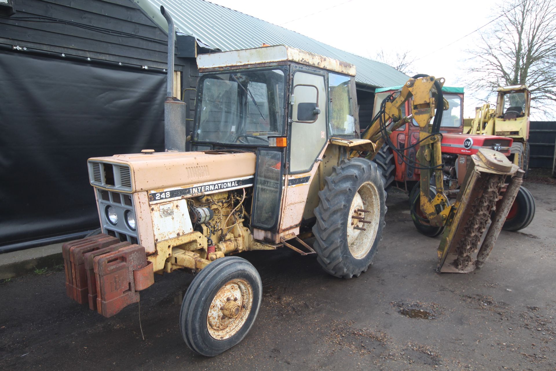International 248 2WD tractor. Registration SPV 499W. Date of first registration 01/06/1981. Showing