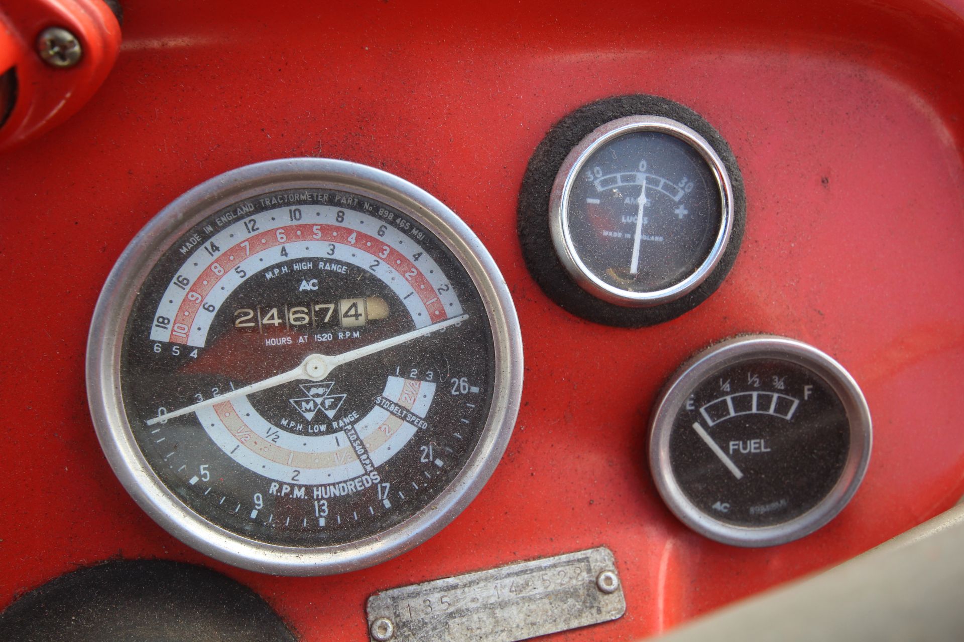 Massey Ferguson 135 2WD tractor. Registration SVN 746H. Date of first registration 25/03/1970. 12. - Image 41 of 46