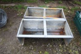 2x galvanised feed troughs. V
