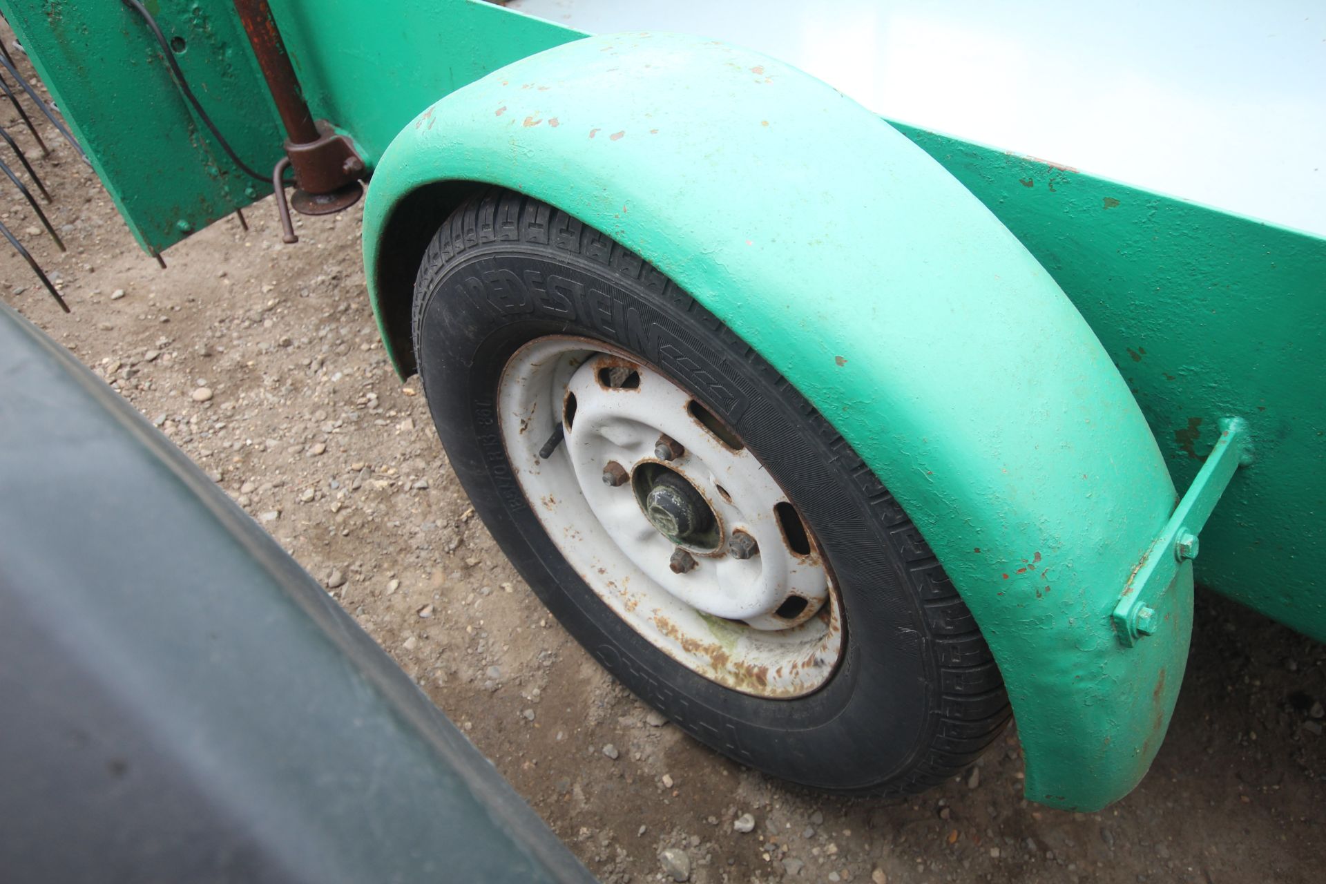 Single axle car trailer to carry quad/ ride-on mower. With rear ramp, lights and spare wheel. - Image 9 of 23