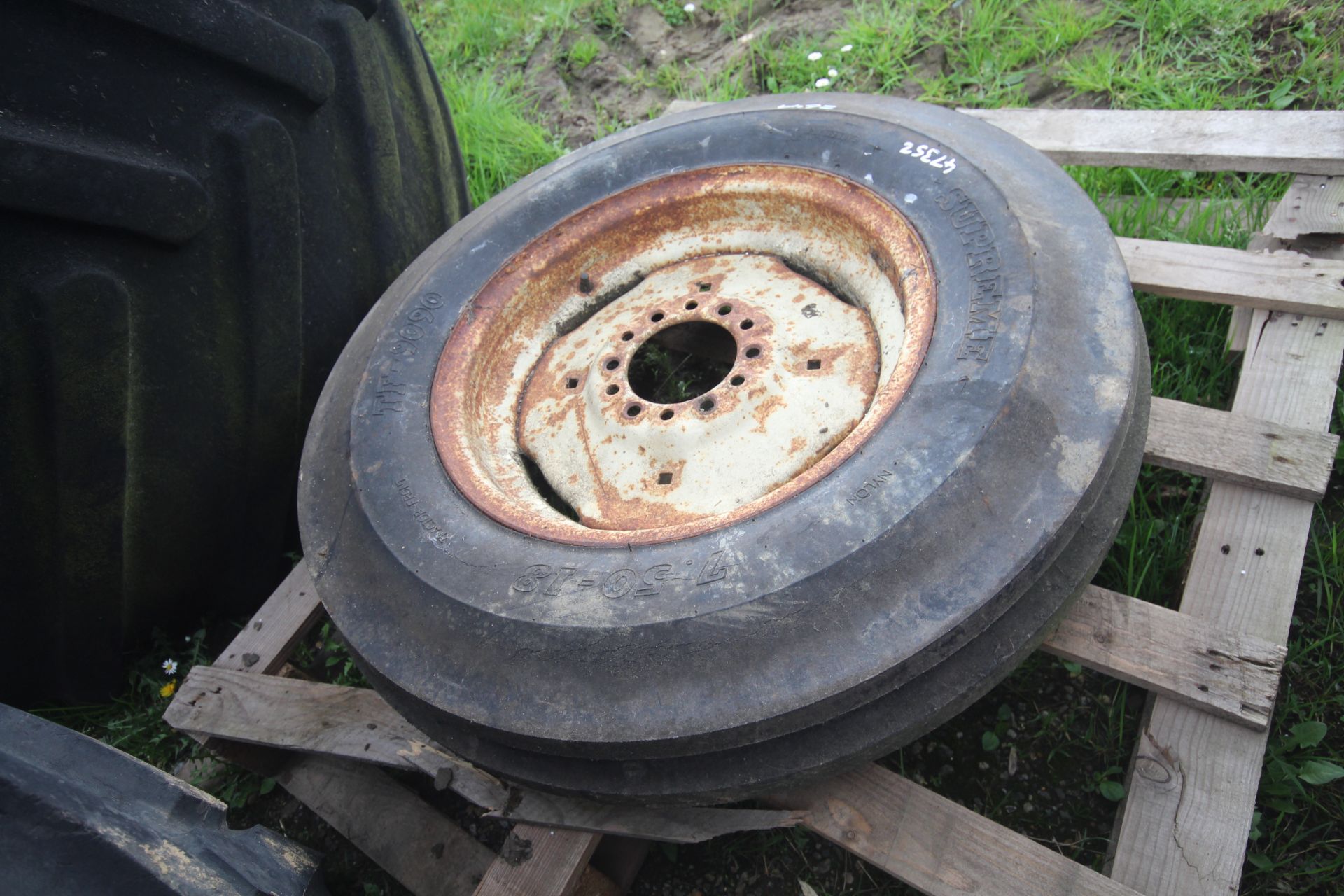 7.50-18 front wheel and tyre. V - Image 2 of 4