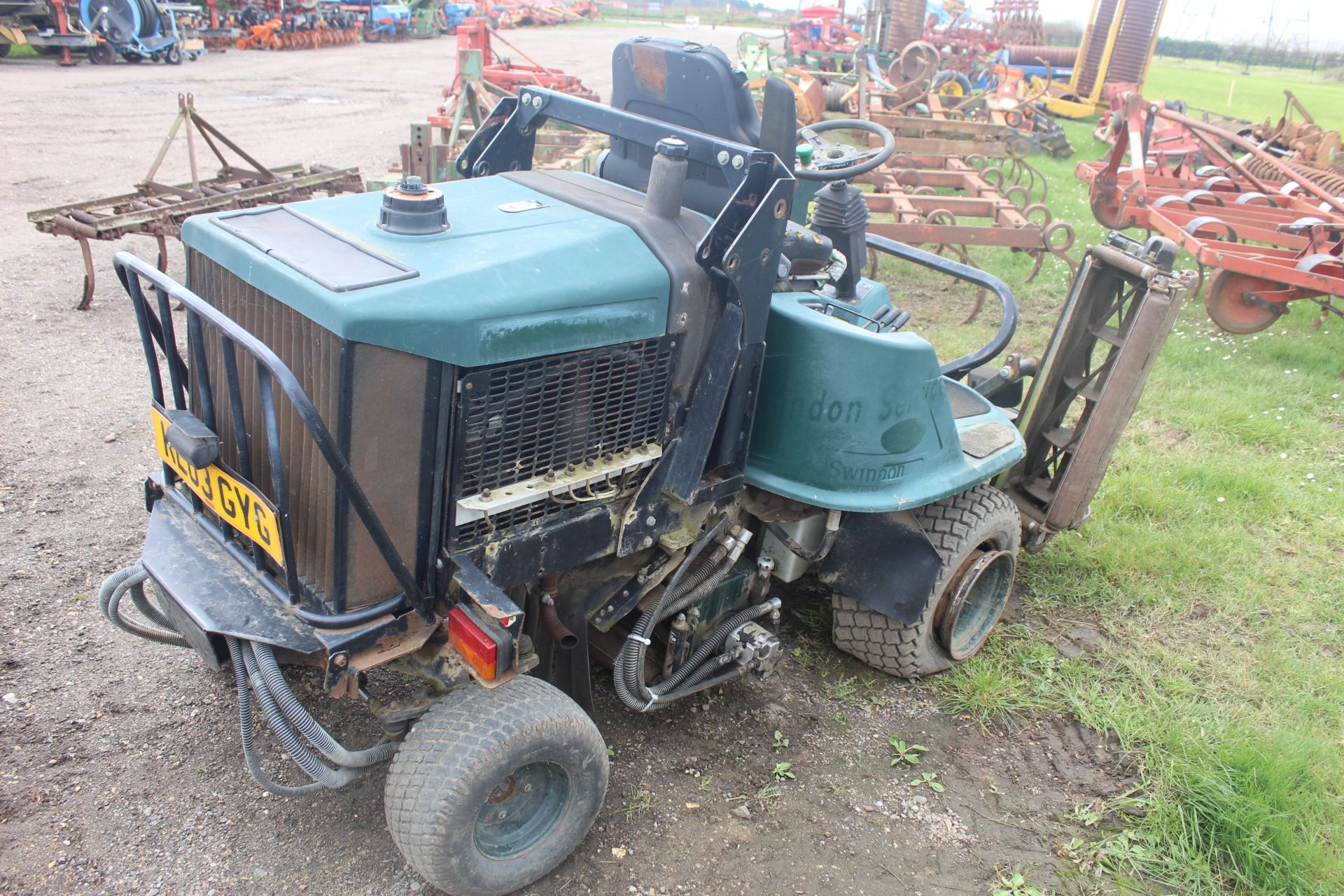 Hayter LT324 4WD ride-on triple gang cylinder mower. Registration KE03 GYG. Date of first - Image 3 of 24