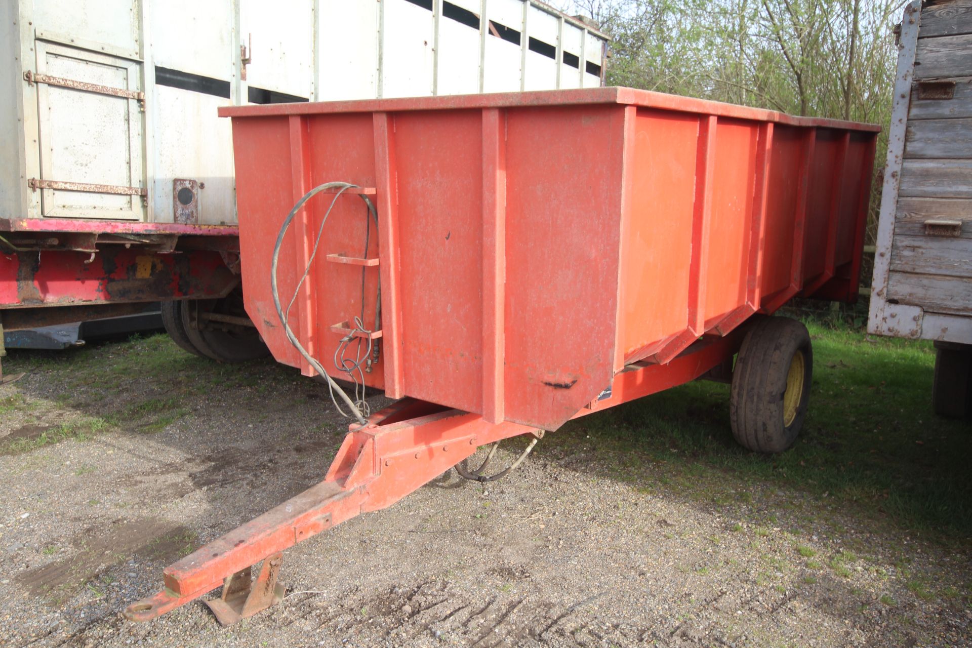Massey Ferguson/ Weeks 6T single axle tipping trailer. From a local Deceased estate.
