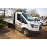 Ford Transit 350 2L diesel manual drop-side tipper. Registration AY18 NSU. Date of first