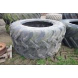 Pair of Alliance 380/85R30 tyres. V