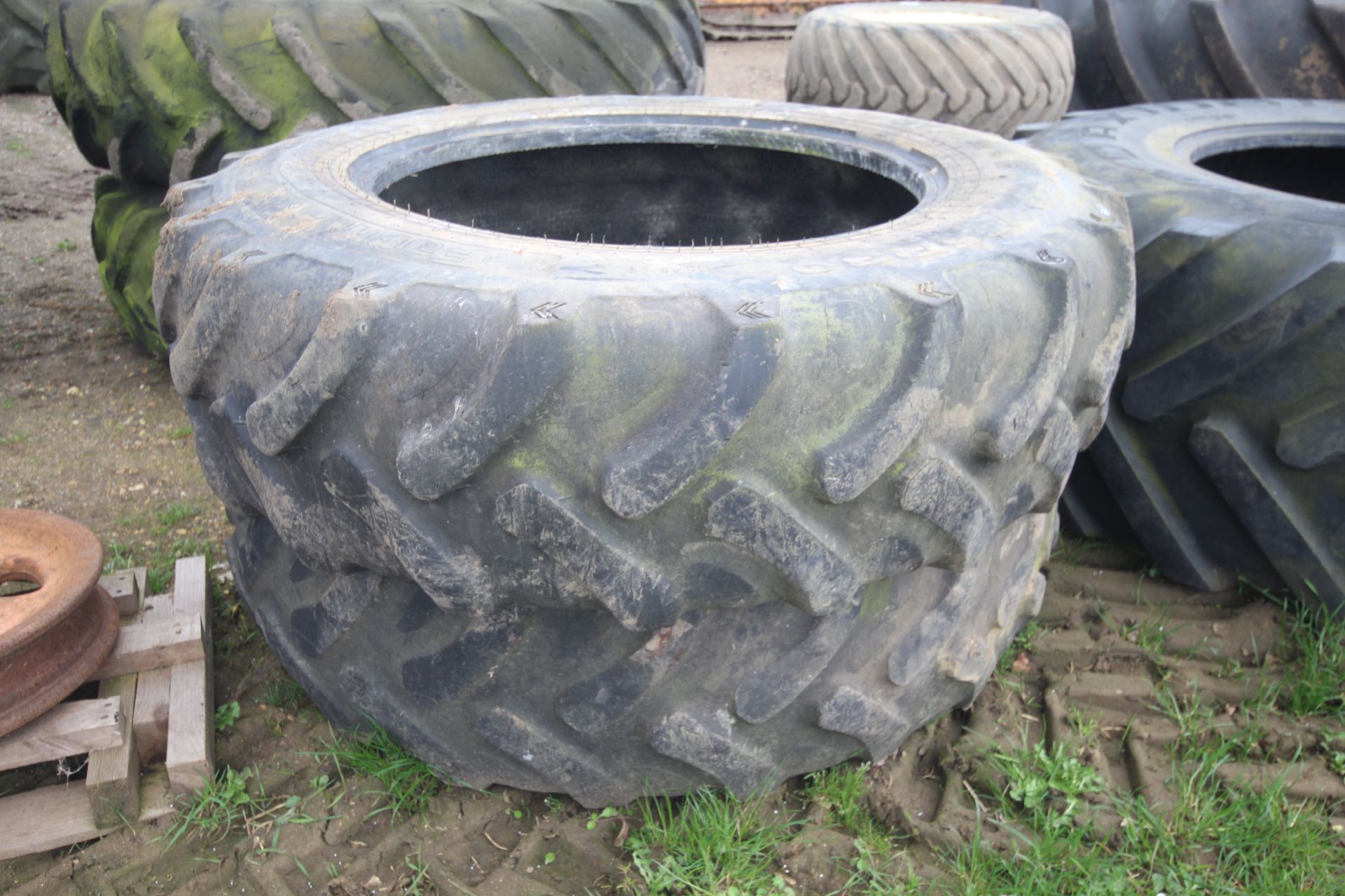 Pair of Alliance 380/85R30 tyres. V