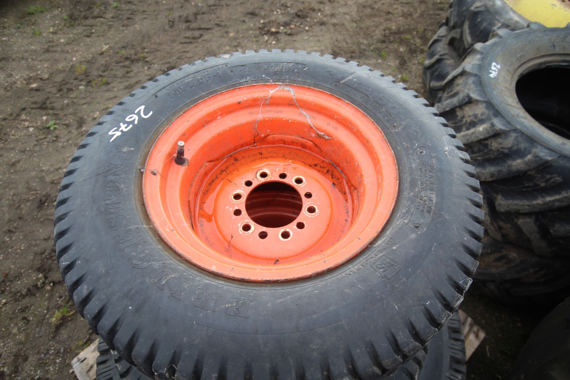 Set of Kubota B7100 turf wheels and tyres. - Image 3 of 4