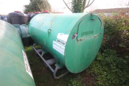 2,500L skid mounted diesel tank. With petrol driven pump. V