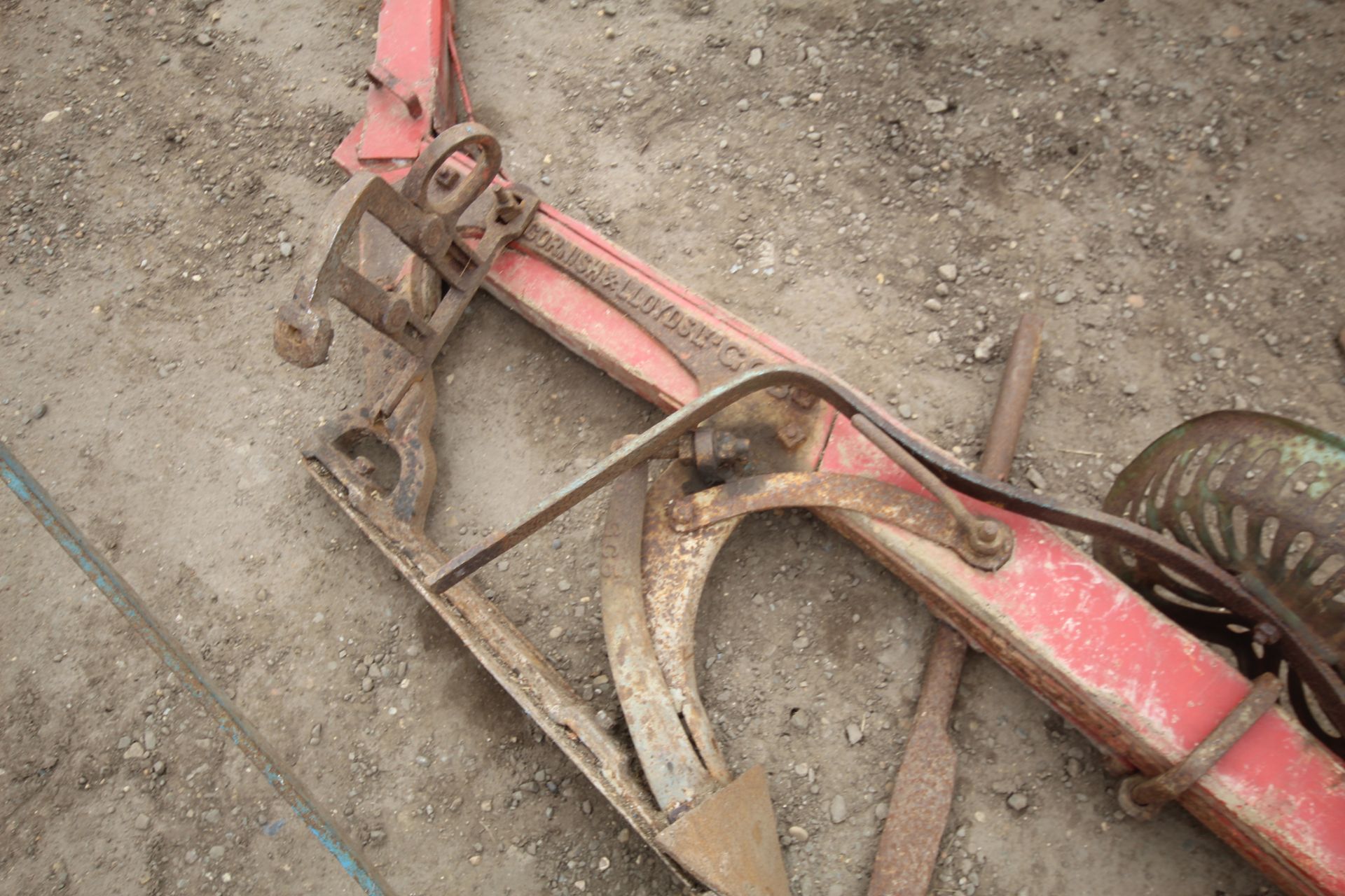 Cornish and Lloyds wooden beam horse drawn plough - Image 4 of 6