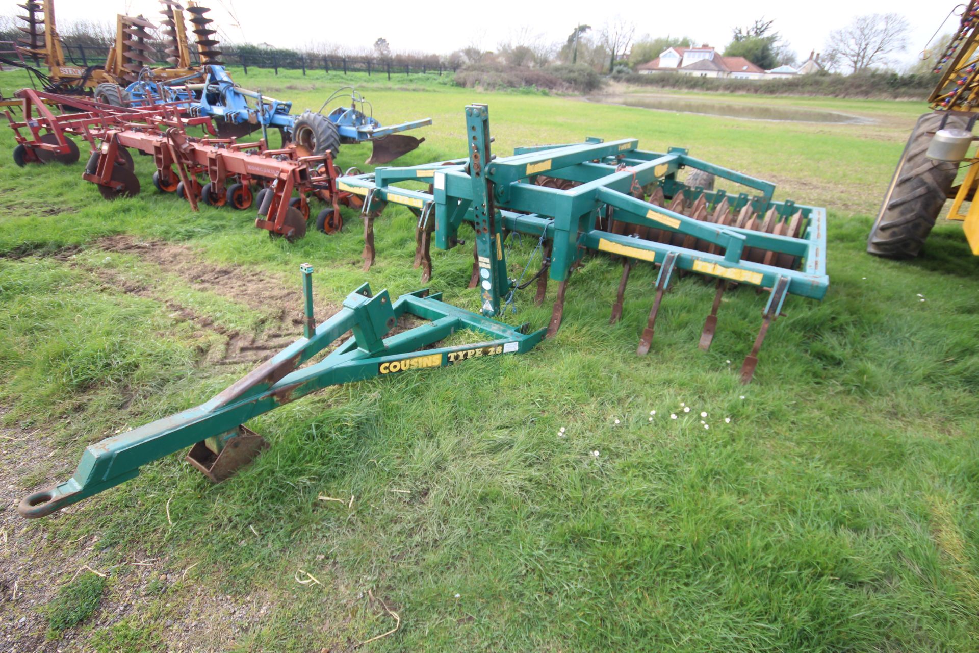 Cousins Type 28 3.4m trailed double press. With DD style rings and leading tines. From a local