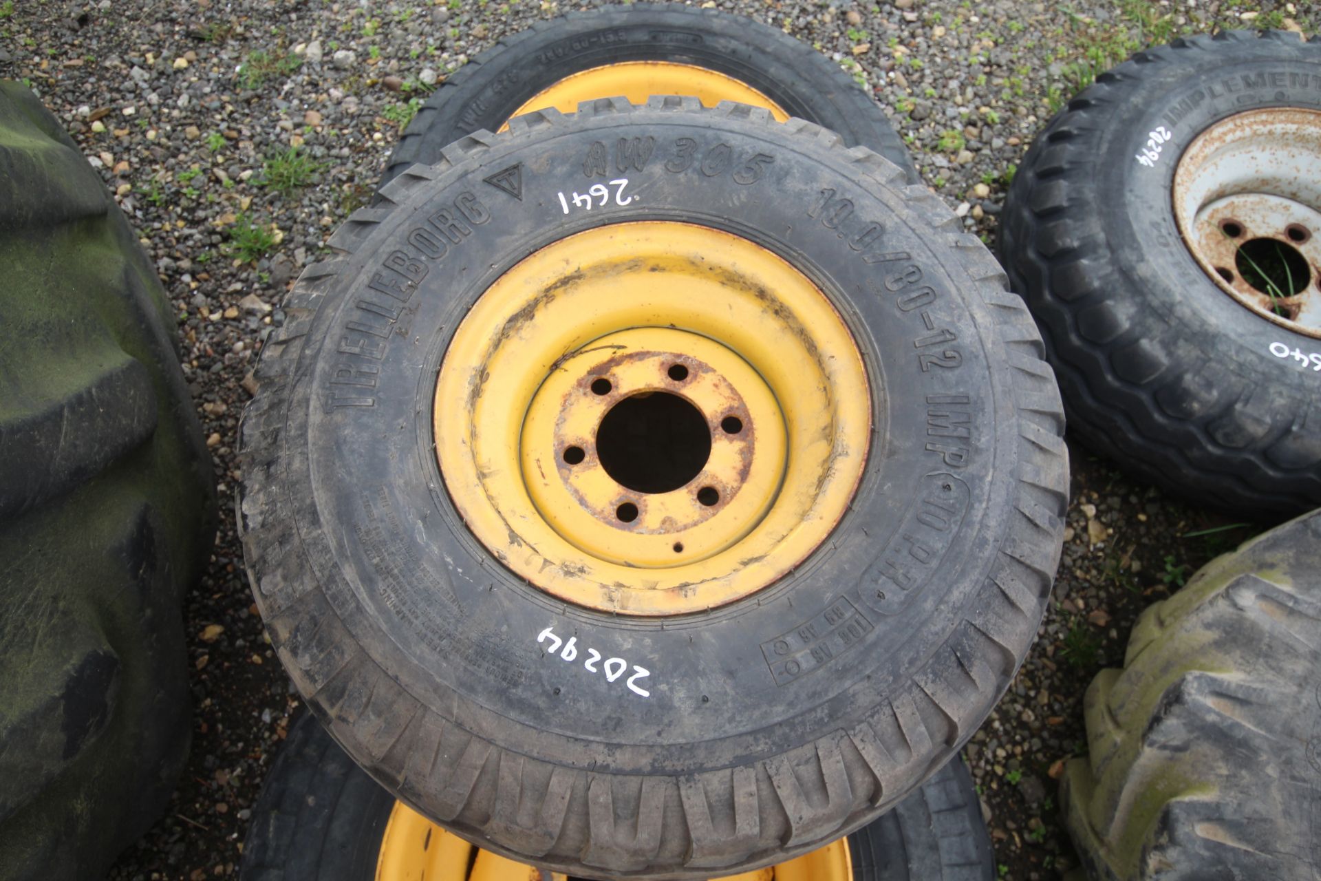 3x trailer wheels and tyres. V - Image 3 of 4