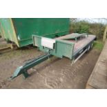 16ft twin axle engineer-built beaver tail low loader. With cheese wedge, ramps, oil brakes and