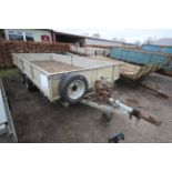 Ifor Williams LL166G 16ft twin axle flat bed trailer. Serial number 64791. With sides, spare