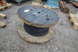 Large drum of 7/16in insulated copper cable. Suitable for starter leads. Ex-MOD.