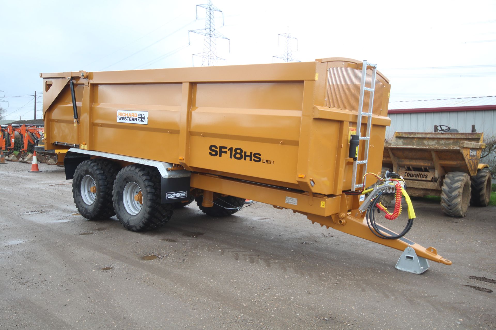 Richard Western SF18HS Plus 18T twin axle tipping trailer. With air brakes, sprung drawbar,