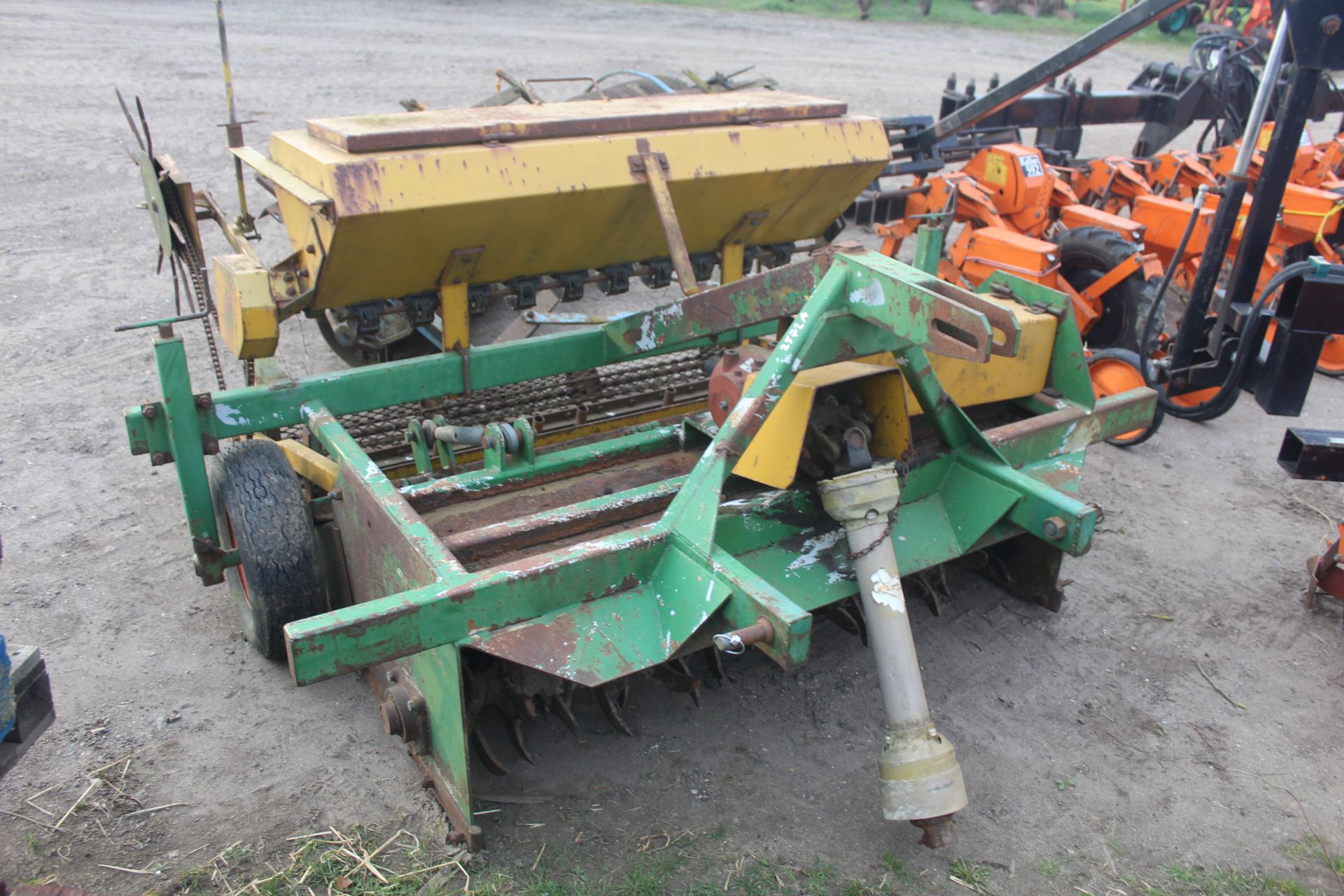 Jones Engineering bed tiller. With crumbler and seedbox. V