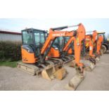 Hitachi Z-Axis 26U-5a 2.6T rubber track excavator. 2018. 2,061 hours. Serial number HCM