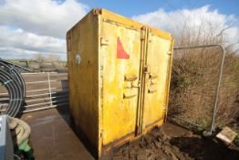 Secure site container. Approx 7ft 6in high, 6ft 5in wide and 5ft 10in long. V