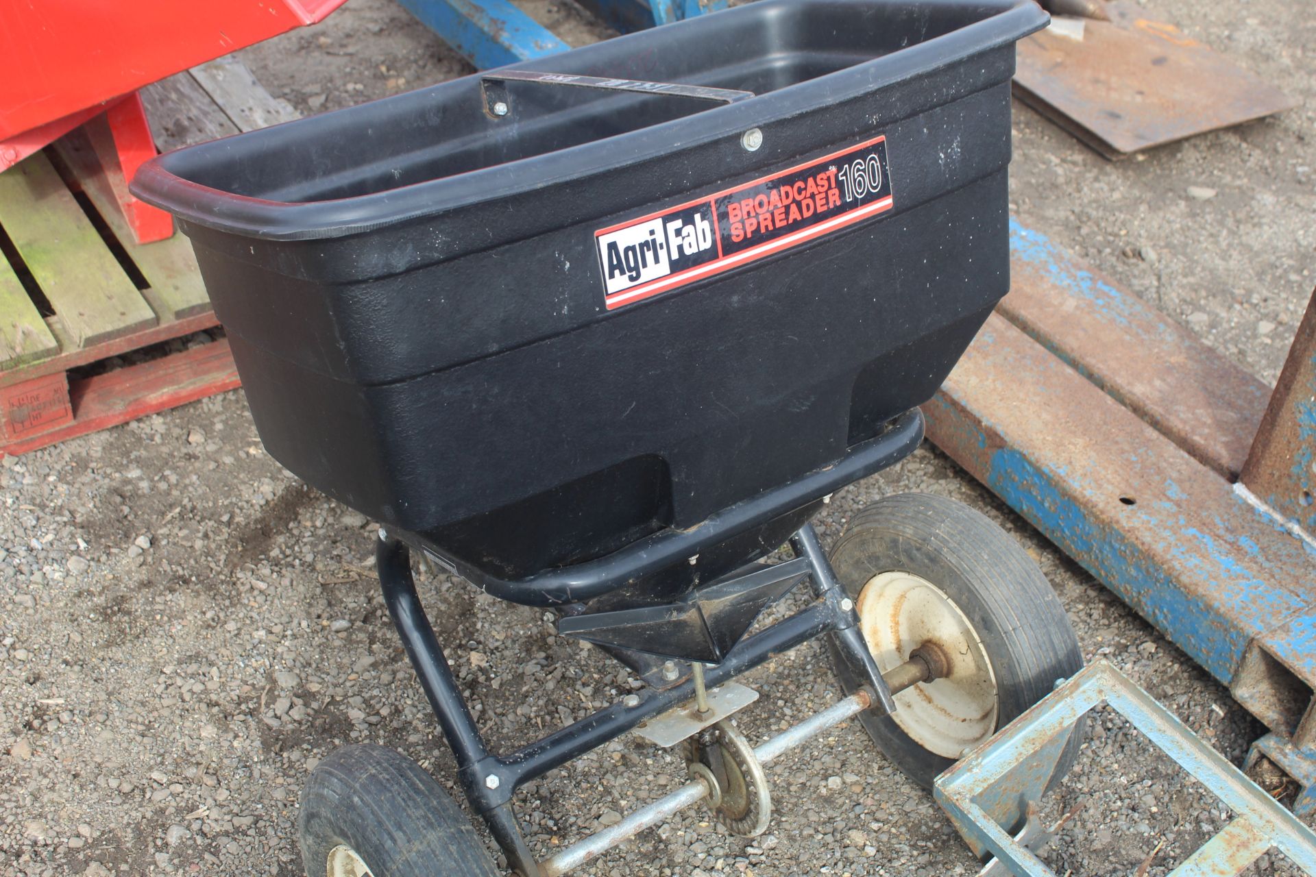 Trailed seed spreader for ride-on mower. - Image 6 of 9