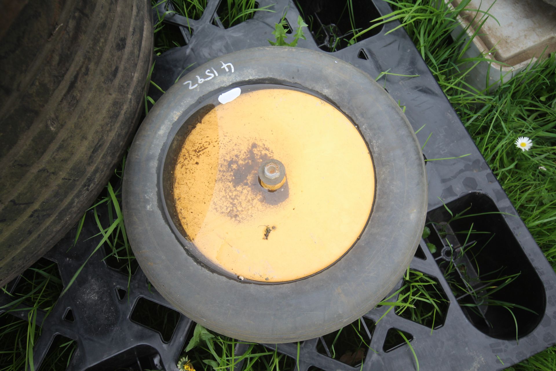 12.5/80-15.3 trailer wheel and tyre and barrow whe - Image 3 of 5