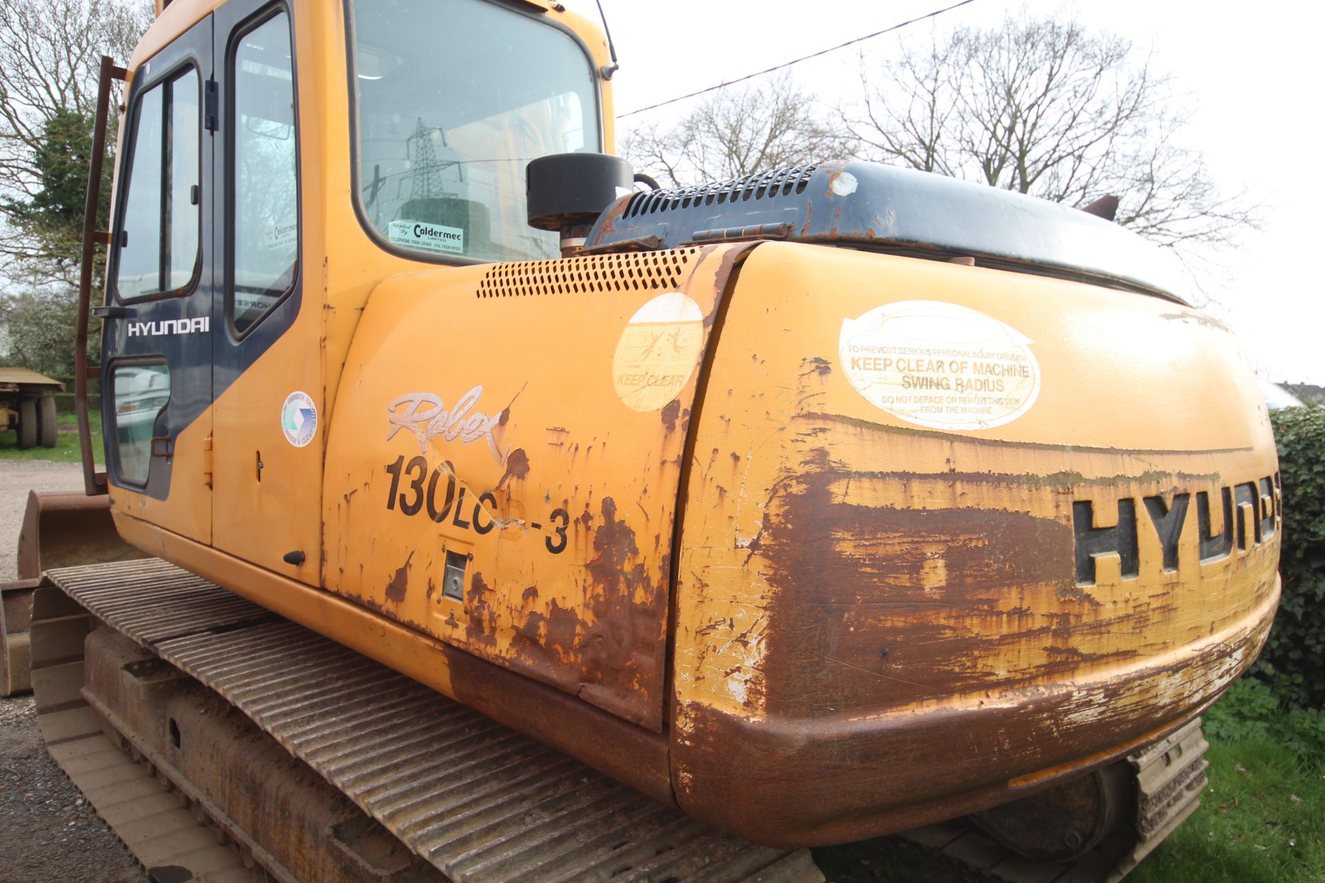 Hyundai Rolex 130 14T LCD-3 steel track excavator. Showing 4,963 hours. 20xx. With two buckets, twin - Image 26 of 70